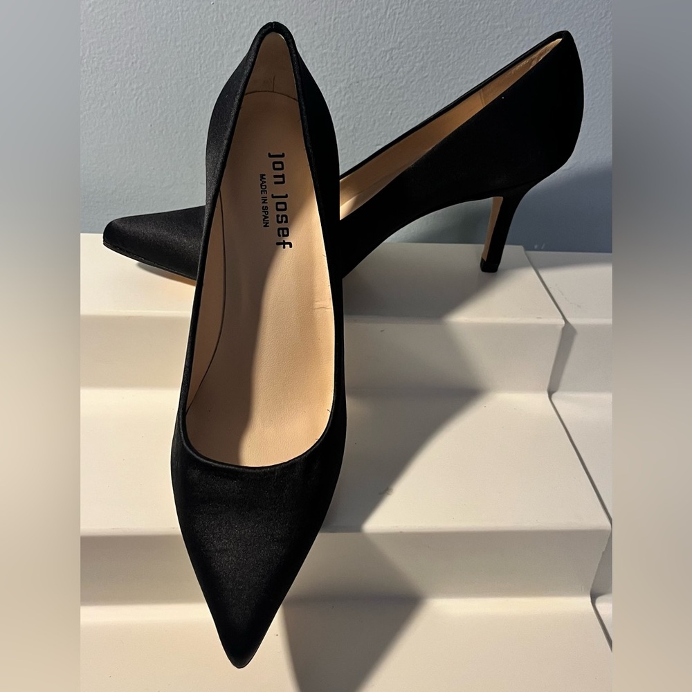 Jon Josef Black Satin Pumps Never Ever Worn!